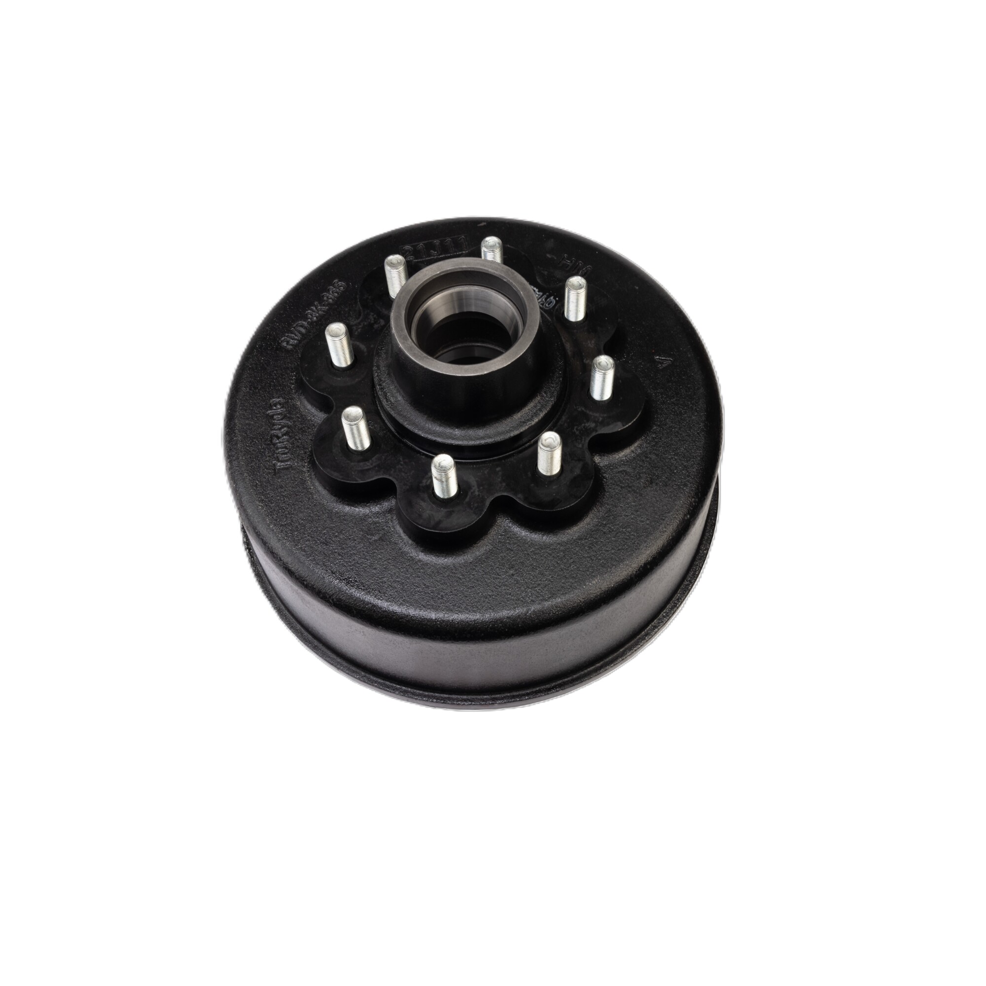 TruRyde Brake Drum Assembly — 8,000-Lb. Capacity, 8 on 6.5in. Pattern, 9/16in. Studs, Oil, Model# RVD-8K-865-916 -BX
